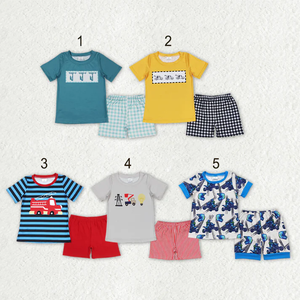 Conjuntos de Ropa para Niños al por Mayor, Camiseta con Estampado de Autos para Bebés, Conjuntos de Ropa de Verano con Pantalones Cortos - Product Image 1