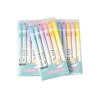 Lot de 6 surligneurs effaçables aux couleurs pastel douces, fourniture d'usine, pour journalisation, prise de notes, papeterie scolaire