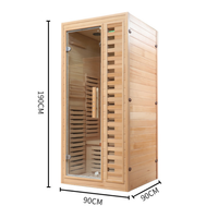 Sauna infrarouge à spectre complet KLAFIN pour 1 personne, moderne, faible EMF, en bois de cèdre massif, Bluetooth, lumière rouge intérieure