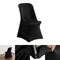 Housse de chaise pliante universelle prête à l'emploi en Spandex extensible et soie de lait, protège-siège pour mariage, fête, événement, location, vente en gros