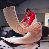 Chaise en bois paramétrique, chaise Slice, mobilier de salon moderne personnalisé pour la maison, le bureau, le hall d'hôtel, les projets d'aménagement intérieur commercial