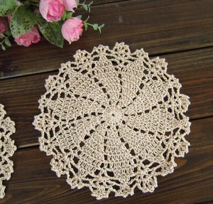 Mantel de encaje redondo de algodón, Mantel Individual de ganchillo, <span class=keywords><strong>taza</strong></span>, posavasos de té, hecho a mano, tejido de ganchillo - Product Image 3