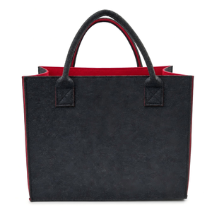 Beige Filz-Tragetasche mit Tulpenmuster und Lieblings-Tasche im Kursivschrift-Stil, weit geöffnete Schultertasche zum Einkaufen - Product Image 6
