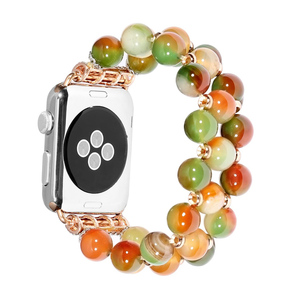 Encanto hecho a mano elástica tramo de imitación pulsera de perlas de cristal de las mujeres Apple Watch <span class=keywords><strong>Serie</strong></span> 3 2 1 - Product Image 1