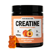 Complément alimentaire pour adultes en marque privée, créatine en gommes, 60 gommes, booster de force et de croissance musculaire, sans sucre, bonbons gommeux