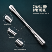 Cuillère à glace en acier inoxydable 304, pilon à cocktail, pilon à fruits, outil moderne et minimaliste pour salon de thé, usage domestique