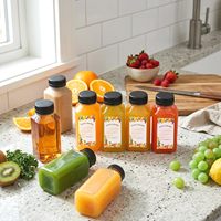 Bouteilles de jus en plastique de 240 ml avec bouchons, transparentes, vides, réutilisables, pour l'eau, contenants de boissons jetables en vrac pour la consommation (8 oz) - Stock local US