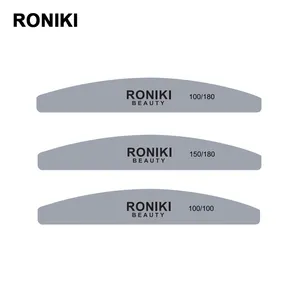 RONIKI 양면 미니 손가락 파일 네일 일회용 사용자 정의 인쇄 로고 매니큐어 네일 파일 100/180 전문
