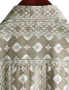 Camisa de playa 100% poliéster estampada con cordón, ajuste holgado, manga murciélago, para vacaciones en resort, talla grande, top casual para hombre, al por mayor - Product Image 5