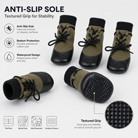 Chaussettes pour chiens et chats Mushafier, chaudes, imperméables, antidérapantes, imprimées, à double couche, avec semelle en caoutchouc à pois, douces, respirantes, pour la marche en intérieur, soin des pattes