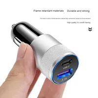 Mini Chargeur de Voiture Canon 3.1A USB+PD ABS+PC Tête de 15W Sortie Port Type-C 5V/3A Emballage Boîte Vente en Gros Transfrontalière