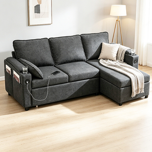 Canapé-<span class=keywords><strong>lit</strong></span> inclinable <span class=keywords><strong>en</strong></span> forme de L avec rangement dissimulé, design moderne pour chambre à coucher, salon et petit appartement - Product Image 6
