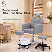 Fauteuil de pédicure professionnel inclinable avec massage, système de bain de pieds hydrothérapeutique sans pompe, en fibre de verre durable pour salon de manucure