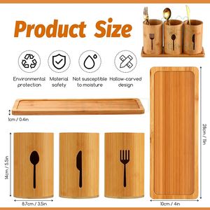Plateau d'ustensiles de cuisine en bambou durable et écologique - Product Image 5