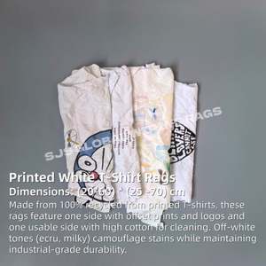 Trapos de Algodón de Alta Calidad, Blancos, Estampados, Trapos de Punto, 5 kg, Trapos de Limpieza para Uso Industrial y Marino - Product Image 2