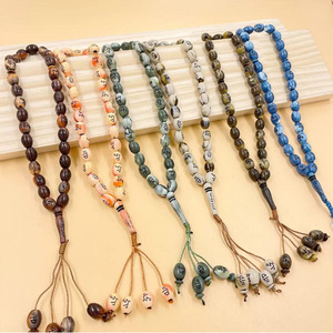 Bracelets de prière islamiques perlés de qualité supérieure Misbaha avec pompon pour détaillants religieux, boutiques de mosquées, cadeau religieux islamique - Product Image 2