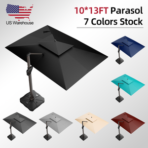 <span class=keywords><strong>Parasol</strong></span> cantilever géant 10x13FT résistant au vent et aux UV <span class=keywords><strong>pour</strong></span> patio, véranda et jardin, avec éclairage LED et base – Stock USA - Product Image 3