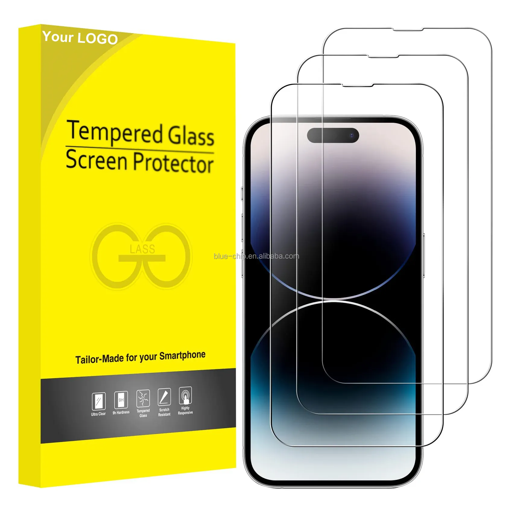 Vidro temperado anti-risco inquebrável para Samsung Iphone 14 12 13 Pro Max 11 6 7 8 15 Xr X Plus Mini protetor de tela de vidro