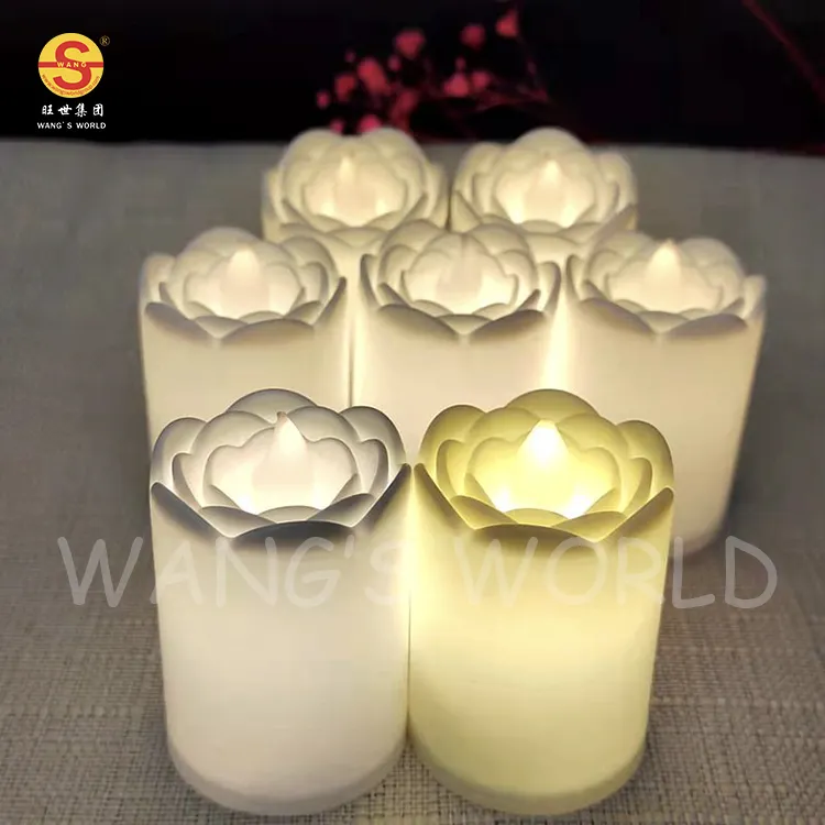 Romantic Rose Flower Home Decor Light Candles Flameless Christmas Led Light Up Candle