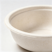 Bol jetable en bagasse de canne à sucre avec couvercle, récipient alimentaire compostable et biodégradable en pulpe, logo et taille personnalisables disponibles
