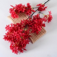 Composition florale artificielle en soie faite à la main, thème Automne Mystérieux, avec Lilas, Fleur de Cerisier et Orchidée, pour la décoration de plafond de salle de mariage