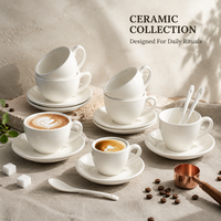 Tasse et soucoupe à expresso en céramique texturée à paroi épaisse pour une présentation professionnelle du café, commandes de couleurs personnalisées, acheteurs en gros