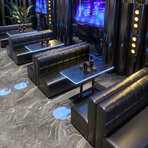 Conjunto de Mesa y Sillas de <span class=keywords><strong>Bar</strong></span> Modernas con Asientos de Cuero Sintético para Uso Comercial en Exteriores en Restaurantes y Bares - Product Image 1