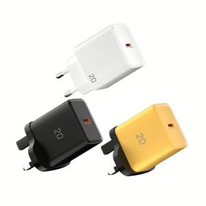 Cargador de Teléfono USB C PD de 20 W para EE. UU., UE y Reino Unido, Cargador de Pared USB Tipo C, Bloque de Carga de Viaje A+C - Product Image 3