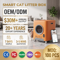 Caja de Arena Inteligente Automática Autolimpiable para Gatos, Plástico, Control por APP Bluetooth/Wi-Fi de Doble Banda, Eliminación de Olores, 12L, OEM ODM, para Mascotas en EE. UU. y la UE