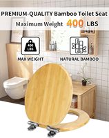 Asiento de Inodoro de Bambú Moderno con Cierre Lento y Liberación Rápida, Estructura Duradera y Ecológica, Fácil de Instalar para Baño Doméstico