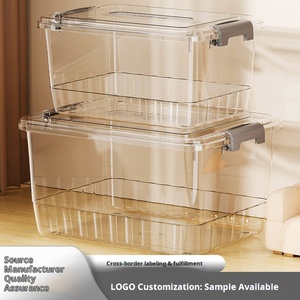 Hiện Đại PP Trong Suốt Dày Hình Chữ Nhật Hộ Gia Đình Quần Áo Lớn Đồ Chơi Tổ Chức 20-30L Bền Vững Đa Chức Năng Nhựa Lưu Trữ - Product Image 2