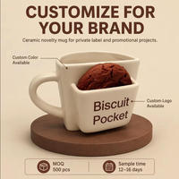 Mug à café de poche original de 10 oz avec porte-biscuits, tasse à thé amusante pour le bureau