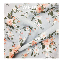 Tissu en mousseline de polyester 100% imprimé numérique personnalisé WI-B05, tissé doux, à motifs floraux, froissé, pour robes de mariage
