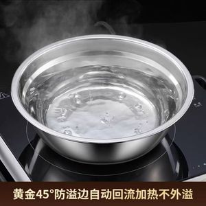 Bol à soupe rond en acier inoxydable, antidérapant, multi-usages, pour riz, nouilles, œufs, légumes - Product Image 5