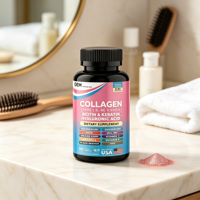Capsules de peptides de collagène multiples avec biotine, kératine, palmier nain, acide hyaluronique pour la santé des cheveux, de la peau, des ongles et des articulations – Marque privée OEM