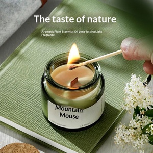Cork Green Cup Scented Candle Wholesale Soy <b>Wax</b> Aroma Candle Home Indoor Creative Niche Gift - Product Image 3