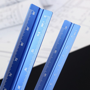<span class=keywords><strong>Règle</strong></span> d'échelle triangulaire d'échelle d'architecte en aluminium noir bon marché fait sur commande d'usine pour des ingénieurs - Product Image 1