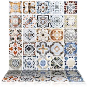 Spanish & Moroccan Vinyl Wall Tile Stickers Peel and Stick Backsplash DIY for Kitchen Stick on Til