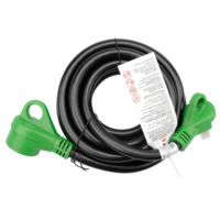 Kabel Ekstensi RV, Kabel Sambungan Daya RV 30A 125V TT-30P ke TT-30R, Kabel 10 Gauge dengan Selubung STW untuk Berkemah, Perkemahan, Taman RV, Area Perkemahan