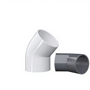 Coude en PVC à 45 degrés, <span class=keywords><strong>raccord</strong></span> à angle droit, pour tuyaux d'alimentation en eau basse pression, diamètre égal, blanc, bleu, gris, métrique, hexagonal - Product Image 4