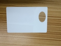 Kartu Bisnis PVC/Polikarbonat Kustom, Kartu RFID Kecil dengan Jendela Transparan dan Lubang Punch untuk Keanggotaan Hotel