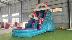 Hot bán trẻ em cầu vồng đá cẩm thạch PVC trượt nước <span class=keywords><strong>Inflatable</strong></span> Trung Quốc nhà máy giá rẻ giá - Product Image 2