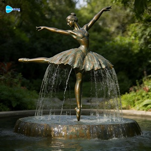 Maßgefertigter Metall-Kunstbrunnen Tanzende Mädchen Bronze-Ballerina Wasserbrunnen - Product Image 3