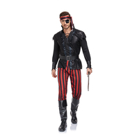Capitaine Pirate Jack Sparrow Performance Costume Halloween Pirate Outfit Cosplay Vêtements pour Costumes de Fête