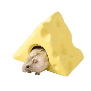 ハムスターの巣冷却セラミックトライアングルチーズスモールハウスサマークーリングペット回避アイスハウス用品