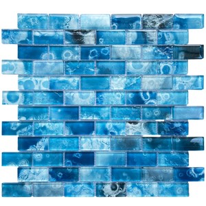Carreaux de mosaïque en verre bleu vintage <span class=keywords><strong>Maestra</strong></span> 23x48mm pour piscine - Product Image 3