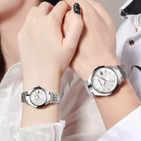 Lover'swatches WLISTH Montre de couple étanche Calendrier Montres à quartz pour hommes et femmes Montres à quartz en acier inoxydable avec date