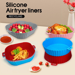 Hot Sale Easy-Wash Non-Stick Silicone Air Fryer Liner Reusable Pot and <strong>Baking</strong> <strong>Tray</strong> Pan <strong>Sets</strong> for Air Fryer - Product Image 3
