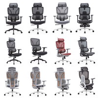 Chaise de bureau ergonomique moderne pivotante avec dossier en maille confortable pour la maison et le bureau