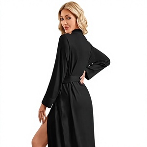 Peignoir de bain pour femme de haute qualité, doux, à manches longues, avec ceinture ajustable - Product Image 2